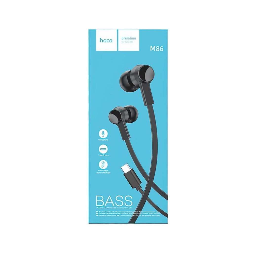 Наушники внутриканальные Hoco М86 Ocean Type-C 1.2 м, черные