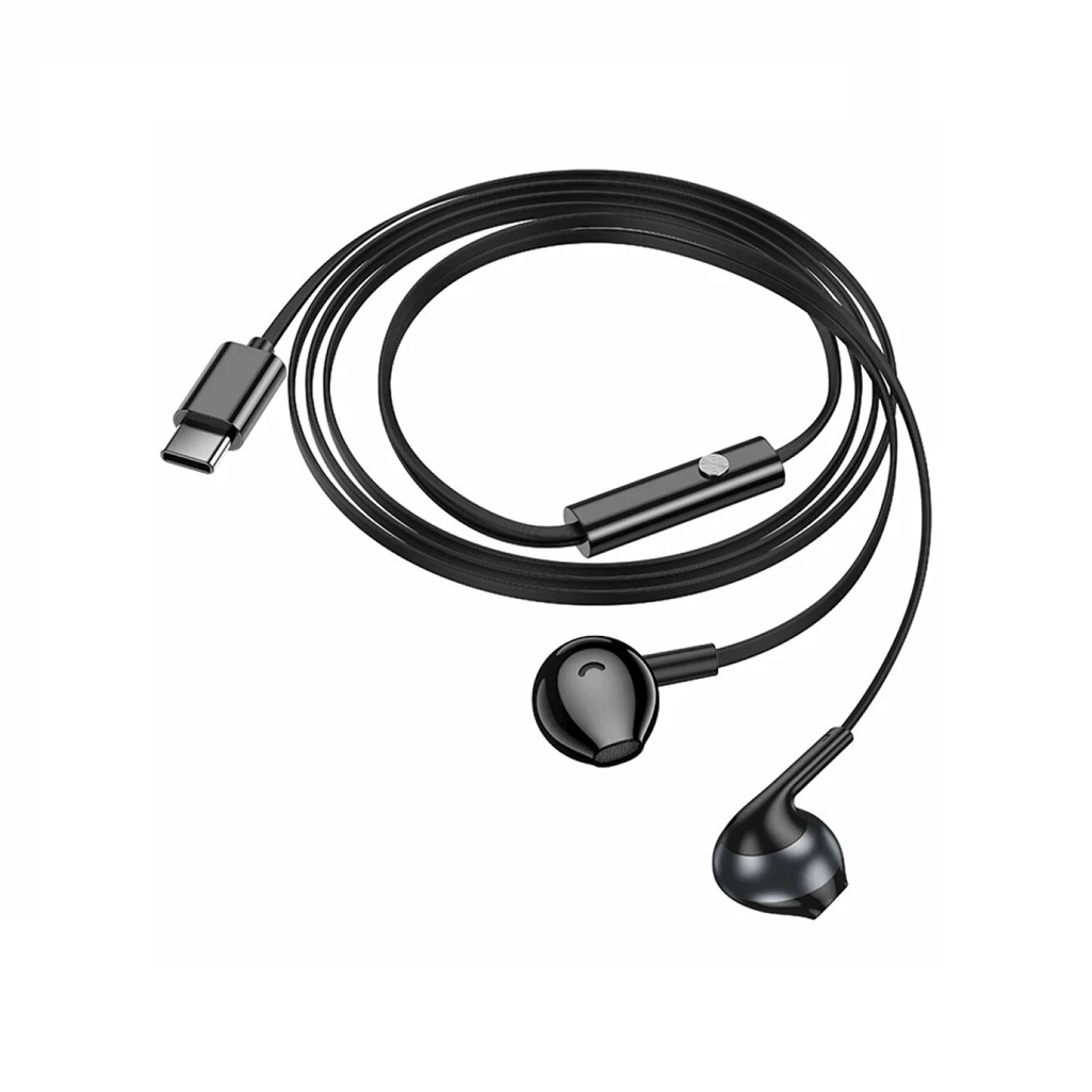 Наушники внутриканальные Hoco М115 Type-C 1.2 м, ABS + TPE, черные