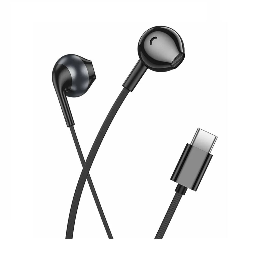 Наушники внутриканальные Hoco М115 Type-C 1.2 м, ABS + TPE, черные