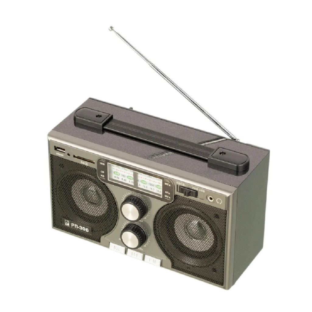 Радиоприемник переносной Сигнал БЗРП РП-306 USB SD, 2 динамика, 6 Вт, черный