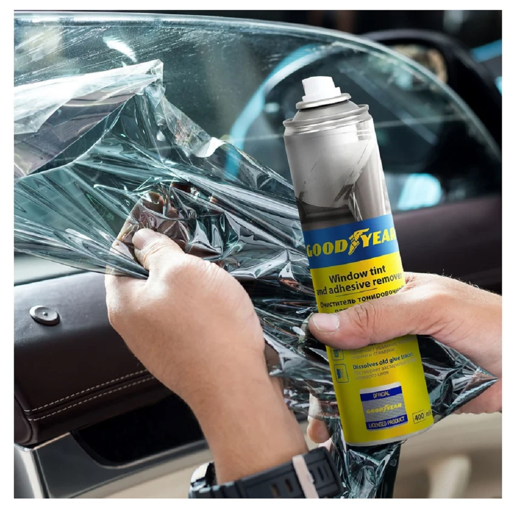 Очиститель Goodyear GY000727 для тонировочной пленки и скотча, аэрозоль, 400 мл