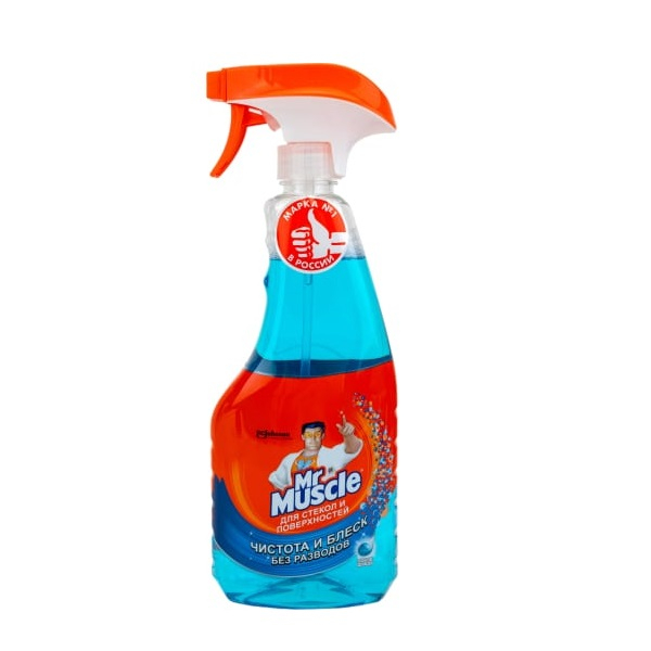 Чистящее средство для стёкол и поверхностей Мистер Мускул 500 мл синий