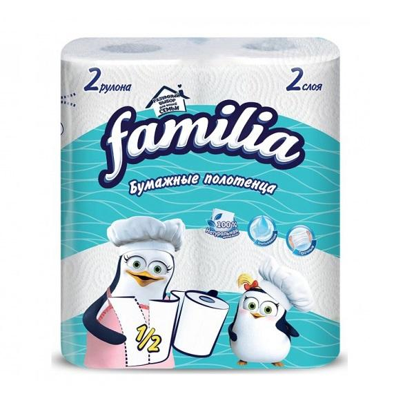 Полотенца бумажные Familia 2 слоя, 2 рулона