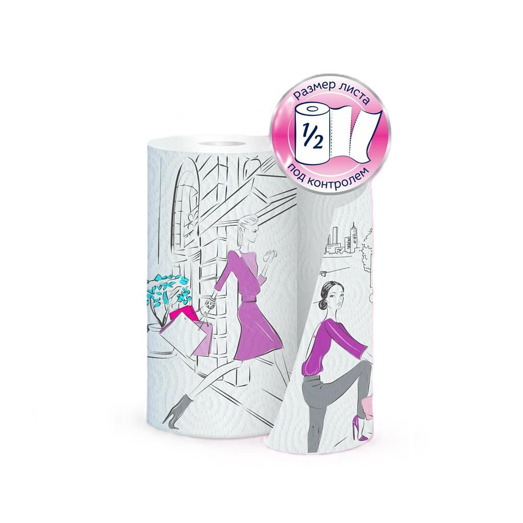 Полотенца бумажные Papia Decor, 3 слоя, 83 листа, 4 рулона, белые