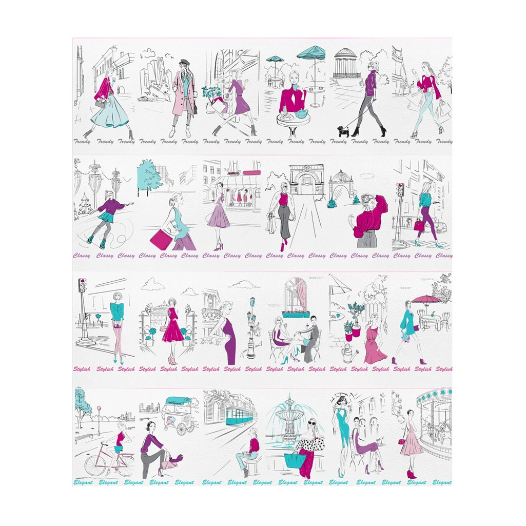 Полотенца бумажные Papia Decor, 3 слоя, 83 листа, 4 рулона, белые