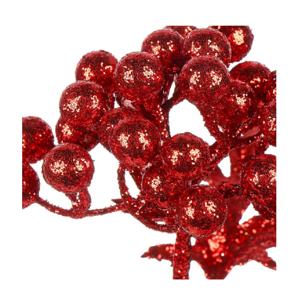 Ветвь декоративная, красная 22х17 см SYJFYA- 0923071RD