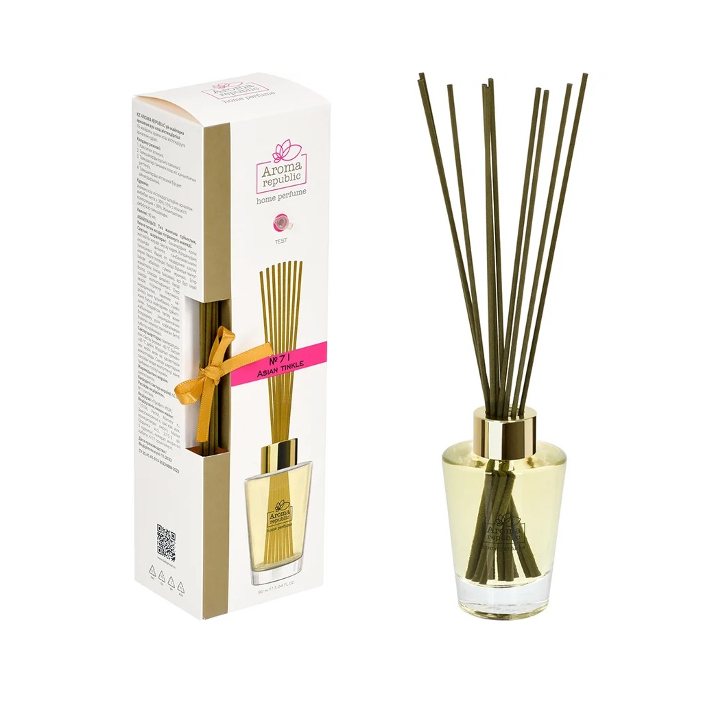 Диффузор ароматический Aroma republic №71 Asian tinkle в стеклянном флаконе, 90 мл