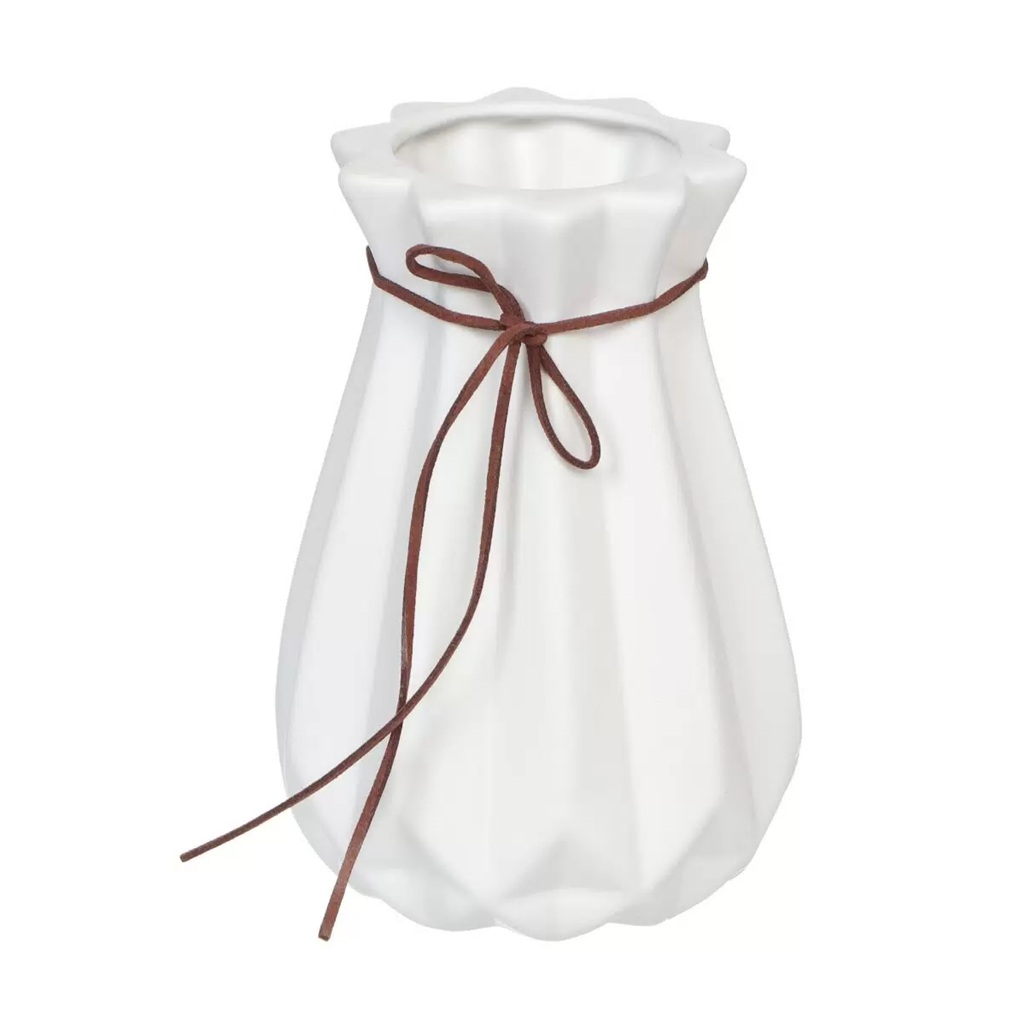 Ваза настольная Оригами Y6-2649-2, керамика, белая, 13х18 см