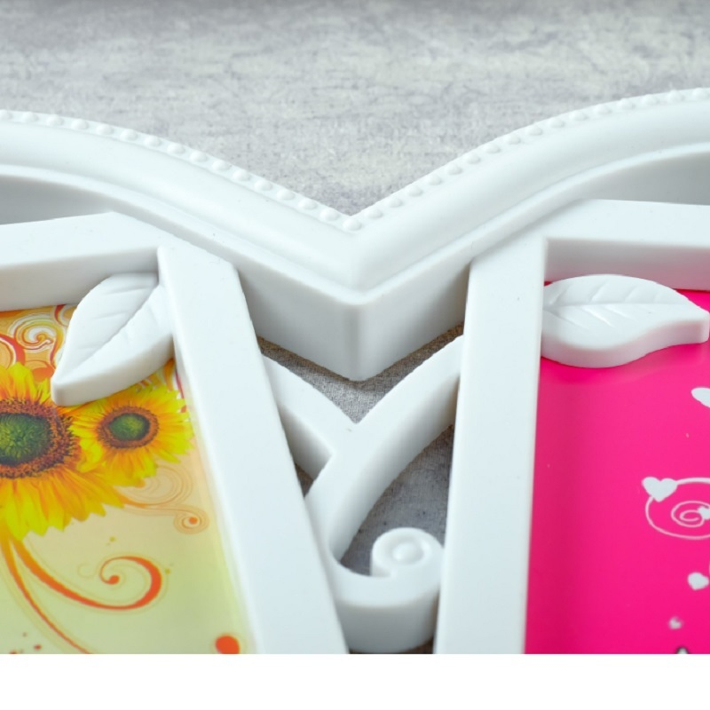 Фоторамка Птица в сердце пластик на 2 фото 10х15 см, белая 29,5х28 см