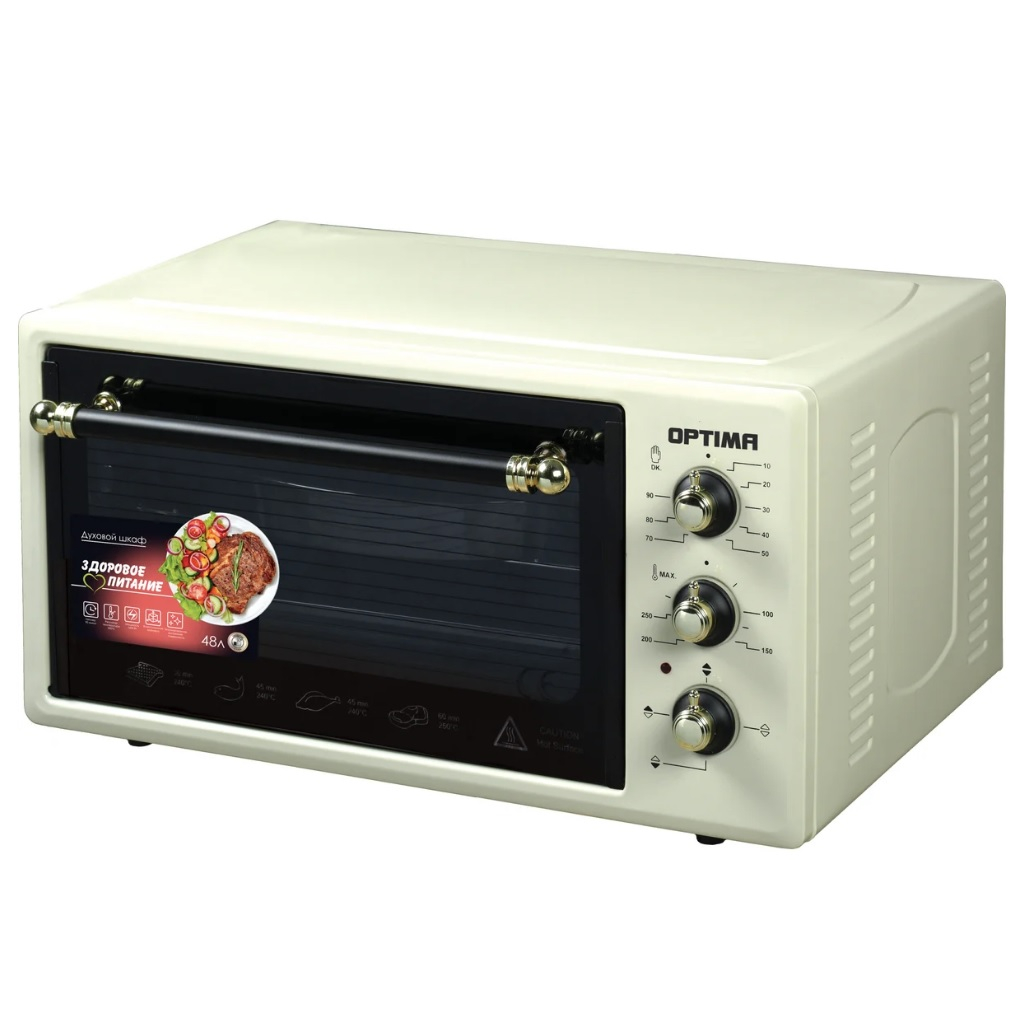 Мини-печь Optima OF-48BR 1001311, цвет бежевый ретро, , объем 48 л, 1.6 кВт