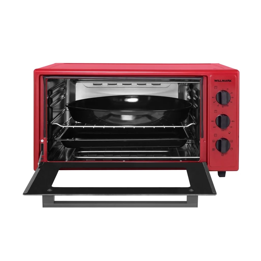 Мини печь электрическая Willmark WOF-505R, 50 литров, 1700 Вт, красная