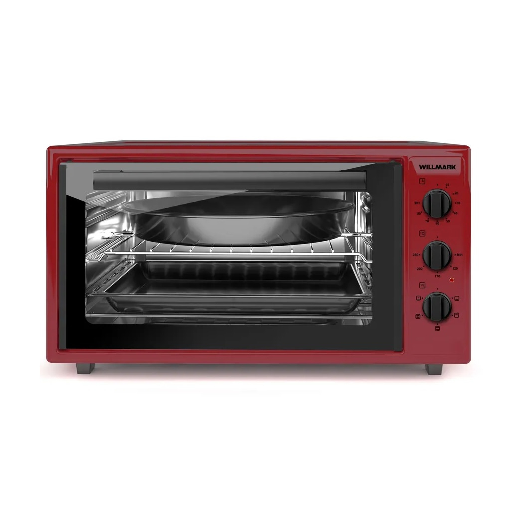 Мини печь электрическая Willmark WOF-505R, 50 литров, 1700 Вт, красная