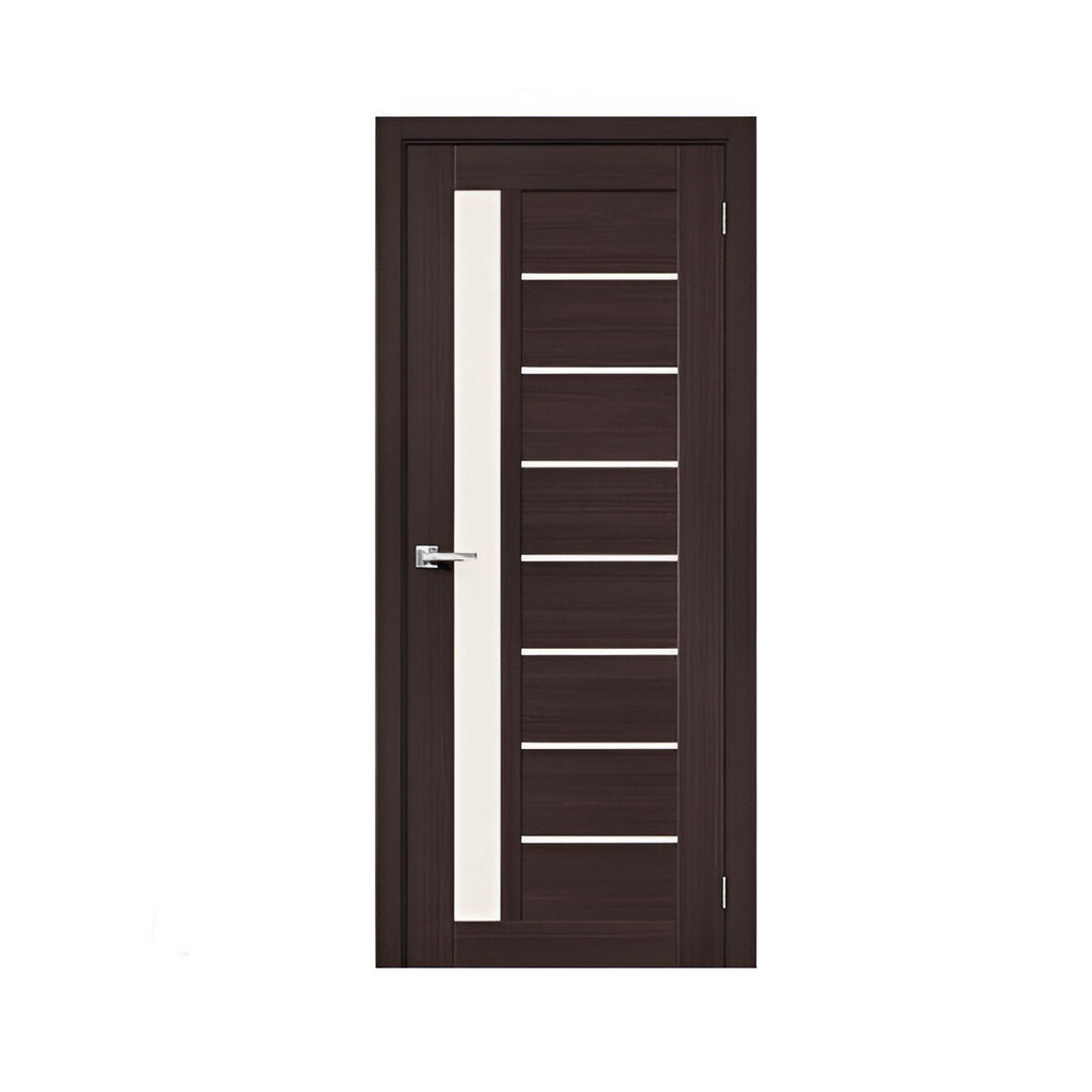 Дверь Браво-27 Wenge Melinga Magic Fog  ДО60, 153-1300, 2000х600 мм, межкомнатная со стеклом и эко шпоном