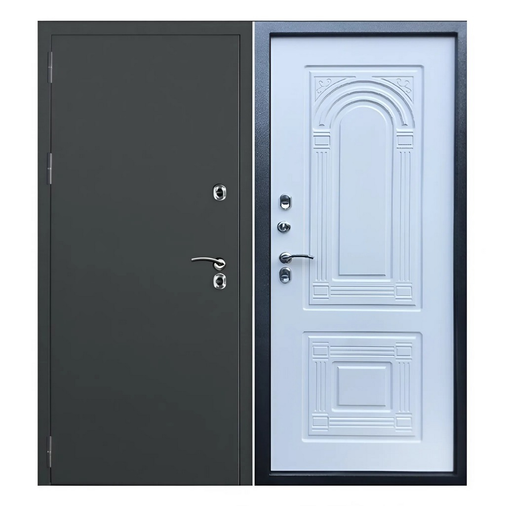 Дверь металлическая Дверной континент, Термаль Арка-2 антик медь, белая, 2050х960 мм, входная, Левая L