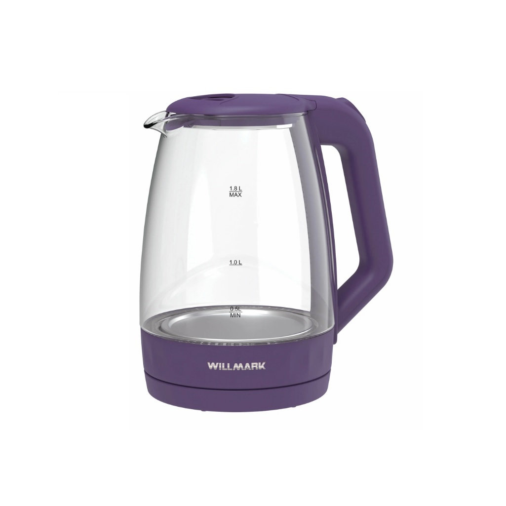 Чайник электрический Willmark WEK-1823G 1.8 л, 2.2 кВт, фиолетовый 2001902
