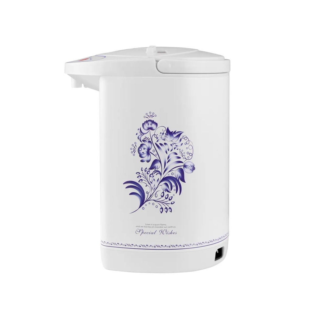 Термопот Optima AP-453CGZ Гжель 4.5 л, нержавеющая сталь, пластик, 800 Вт, белый