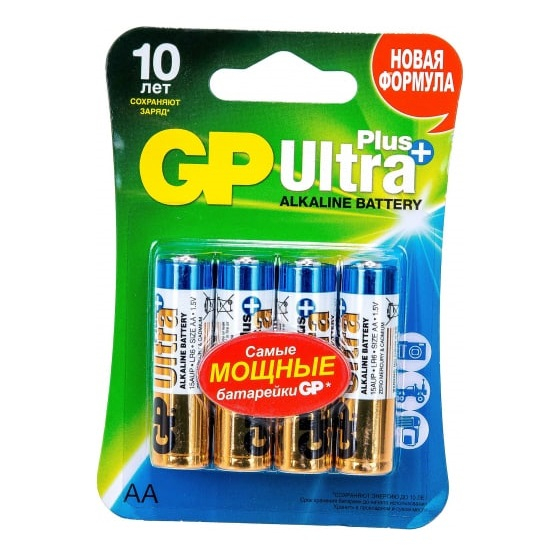 Элемент питания GP Ultra Plus алкалиновый AA  4 шт