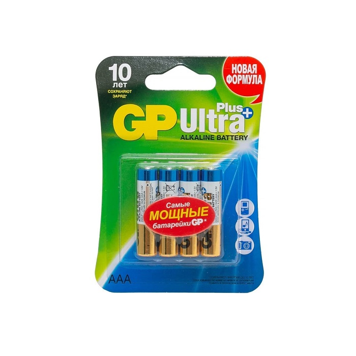 Элемент питания Алкалиновый GP Ultra Plus AAA 4 шт