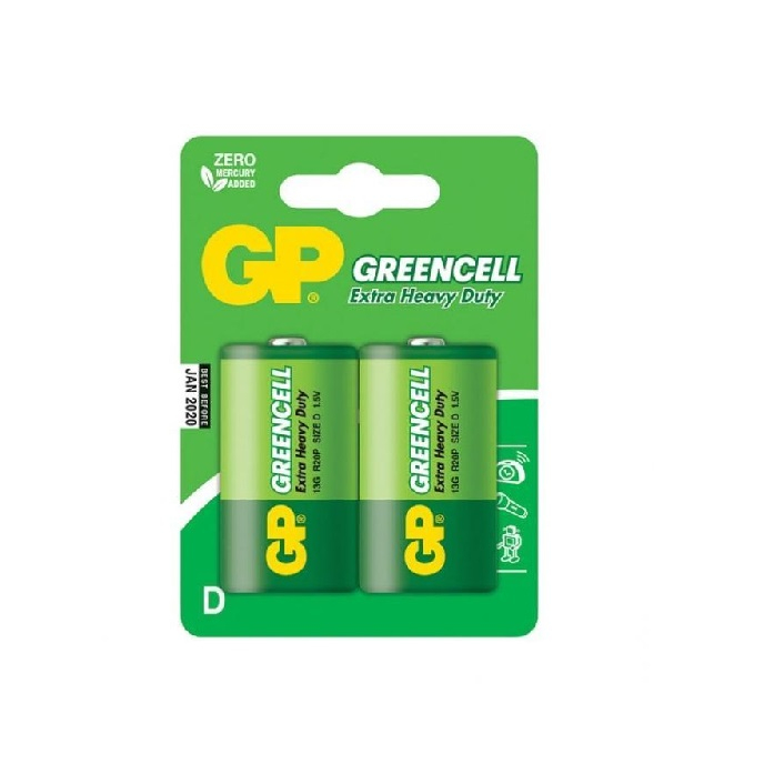 Элемент питания солевой GP Greencell R20 D блистер 2 шт