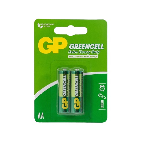 Элемент питания солевой GP Greencell R6 AA блистер 2 шт