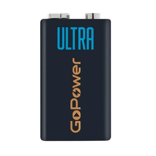 Батарейка GoPower ULTRA Крона 6LR61 BL1 Alkaline 9V 00-00026400