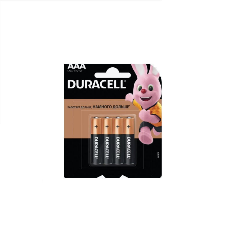 Батарейка Duracell Basic LR03 AAA BL4 Alkaline 1.5V