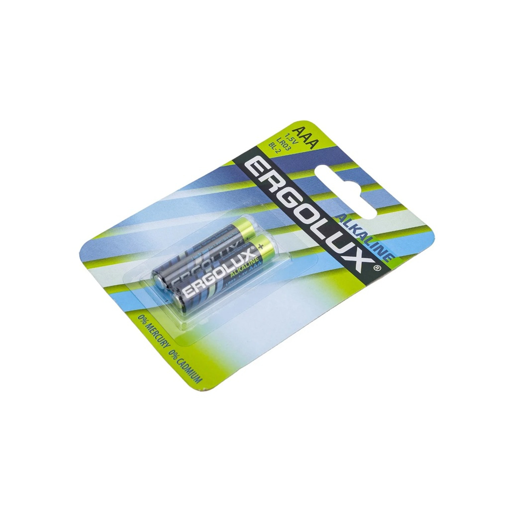Элемент питания Ergolux LR03 Alkaline BL-2 ААА алкалиновый, 2 шт, блистер