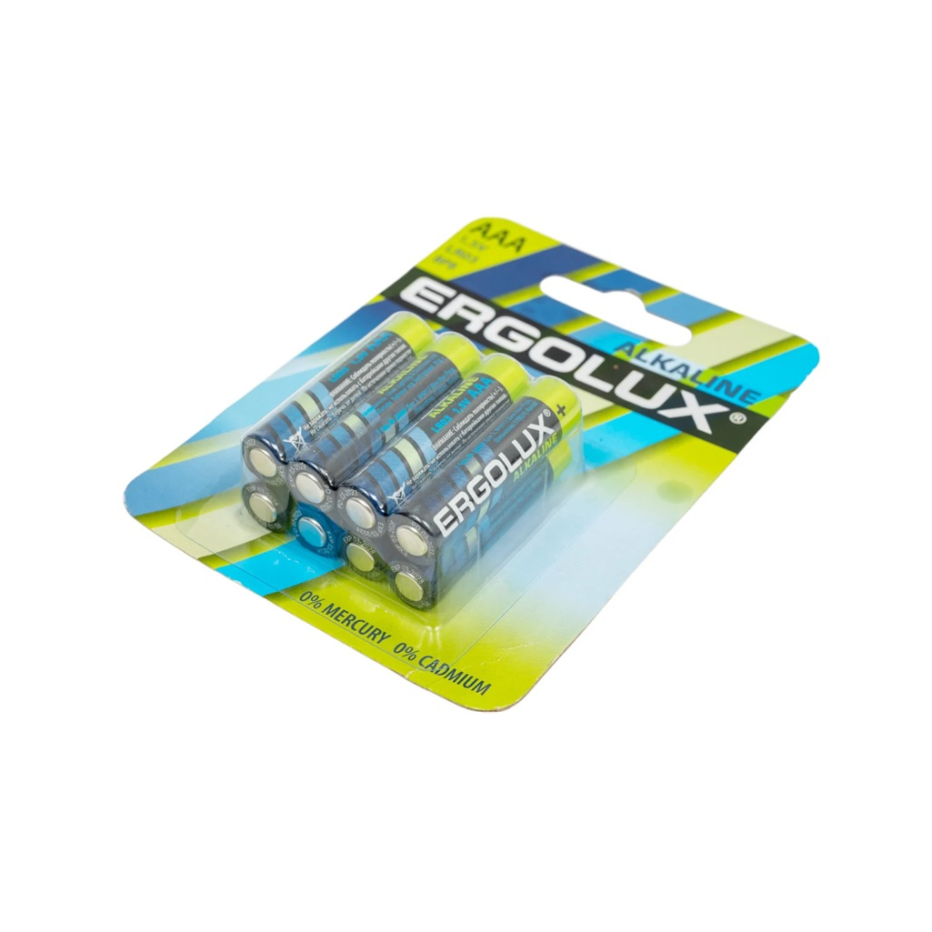Элемент питания Ergolux LR03 Alkaline BL-8 ААА алкалиновый, 8 шт, блистер