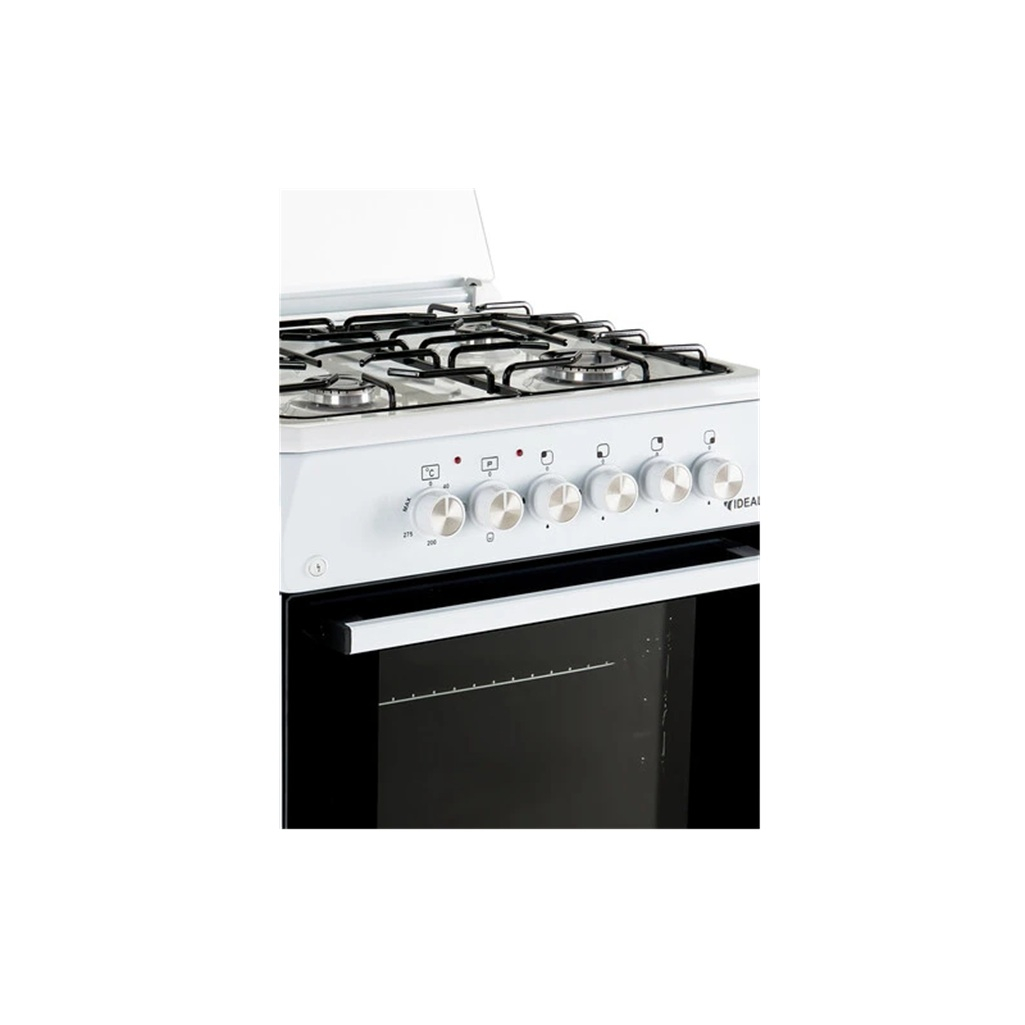 Плита комбинированная Ideal L115, цвет белый ГК, объем электродуховки 65 л, откидная дверца