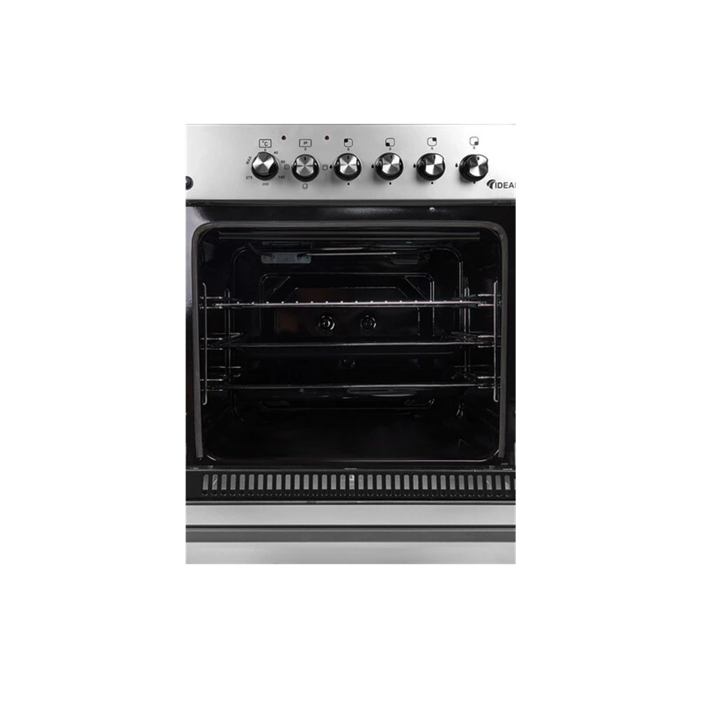 Плита комбинированная Ideal L115, цвет серый, объем электродуховки 65 л, откидная дверца