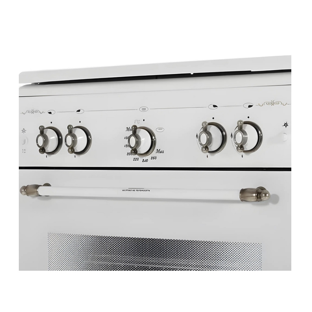 Плита газовая Gefest ПГ 6100-02 0185 ретро, цвет белый, объем духовки 52 л, откидная дверца