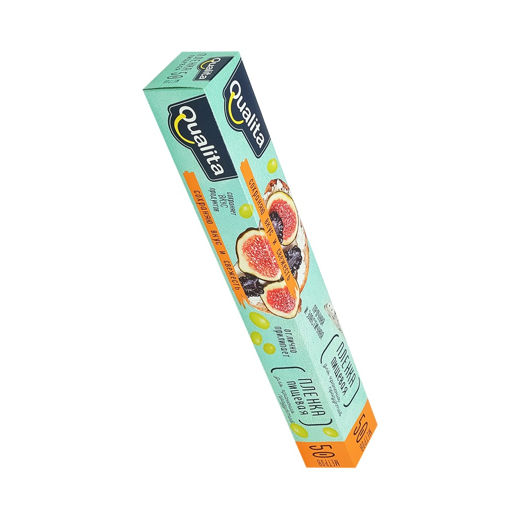 Пленка пищевая Qualita для упаковки продуктов, прозрачная, 29 см х 50 м