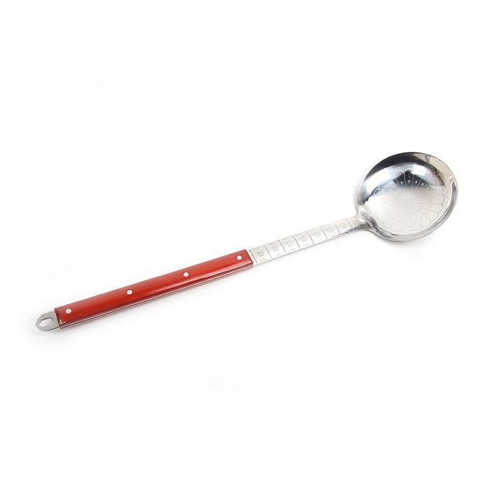 Половник большой нержавеющая сталь с деревянной ручкой