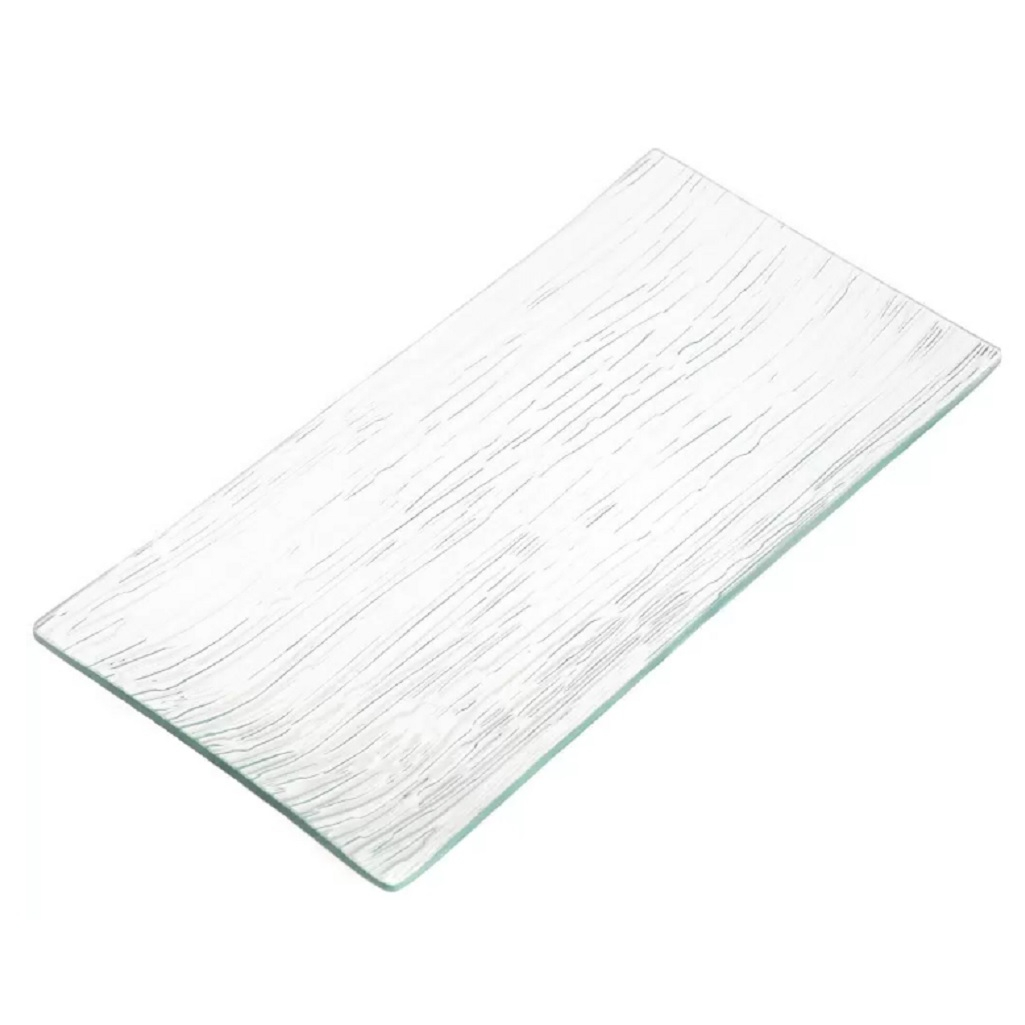 Блюдо прямоугольное, стекло Y109 для подачи закусок, мяса, рыбы, десертов 14х34 см