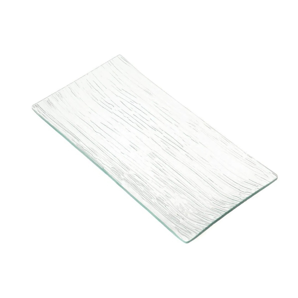Блюдо прямоугольное, стекло Y109 для подачи закусок, мяса, рыбы, десертов 14х34 см