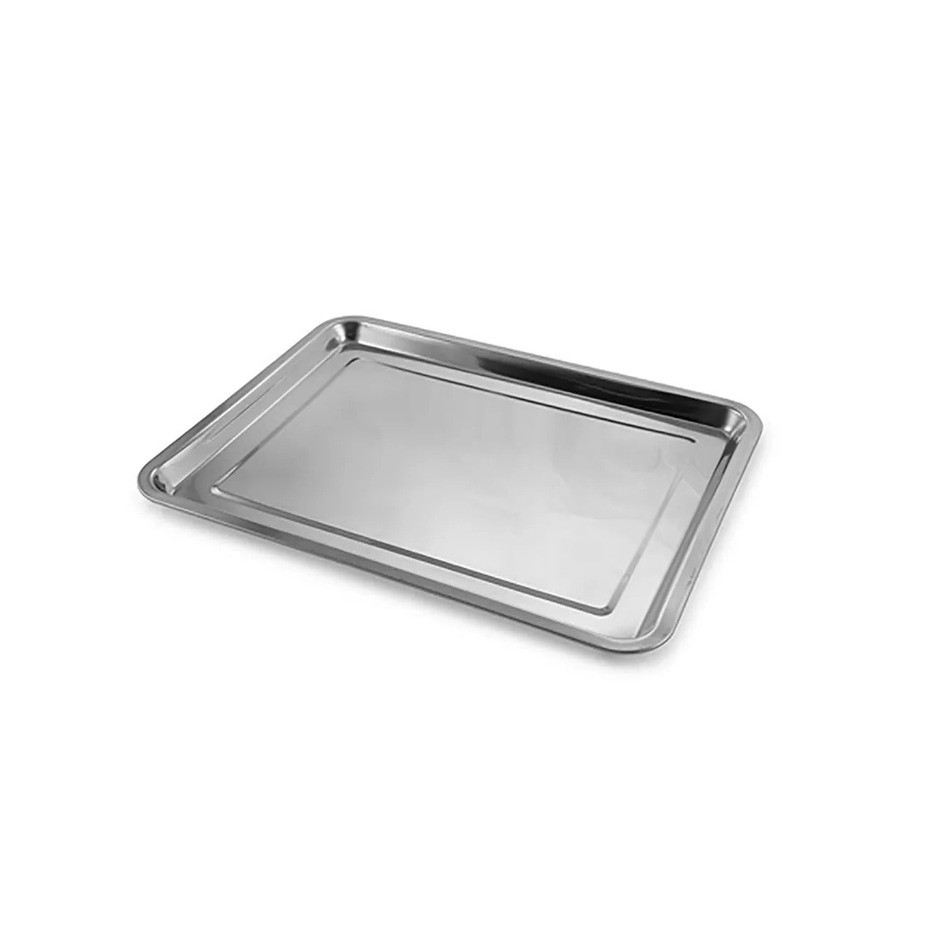 Поднос прямоугольный, глубокий, нержавеющая сталь, серебристый, 400х600 мм