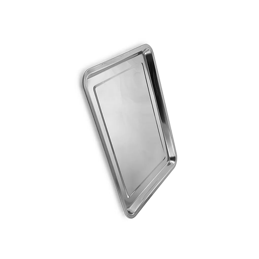 Поднос прямоугольный, глубокий, нержавеющая сталь, серебристый, 400х600 мм