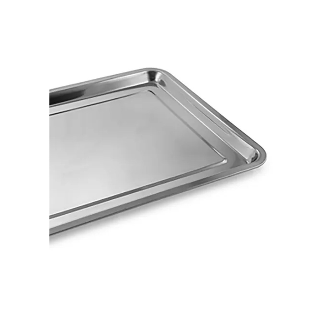 Поднос прямоугольный, глубокий, нержавеющая сталь, серебристый, 400х600 мм