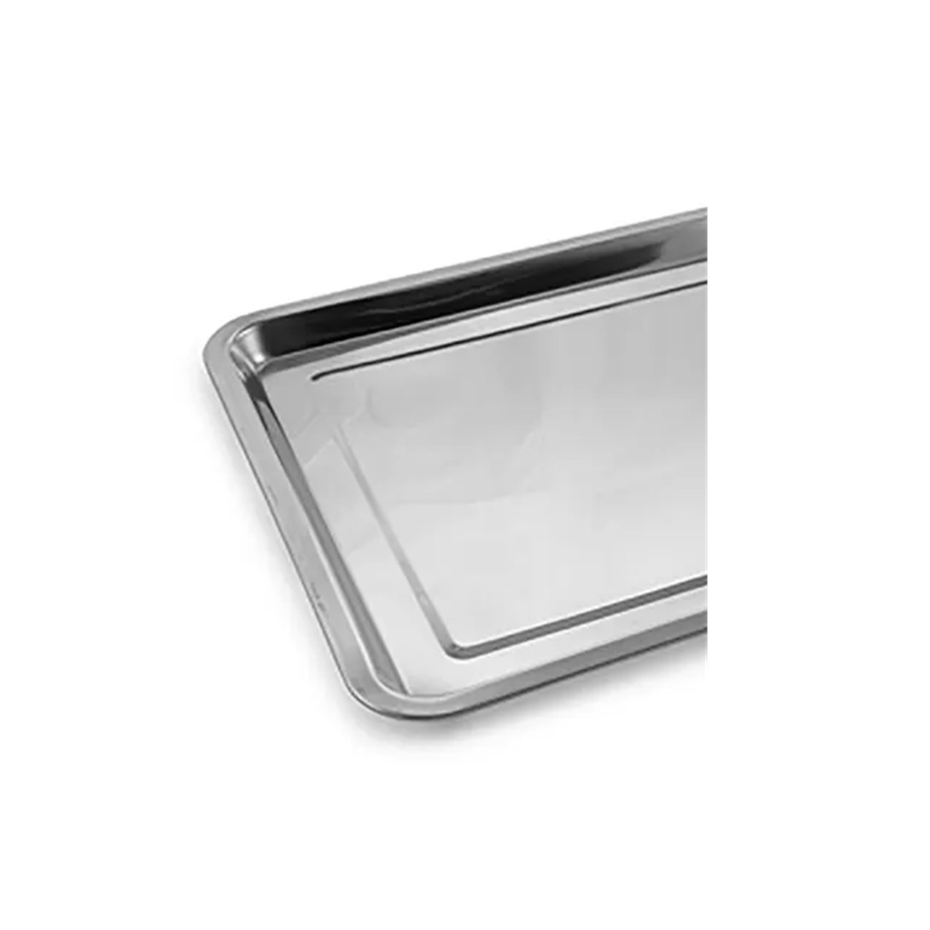 Поднос прямоугольный, глубокий, нержавеющая сталь, серебристый, 400х600 мм