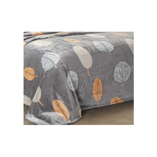 Плед 1.5-спальный  Silvano серый, велсофт, 150х200 см