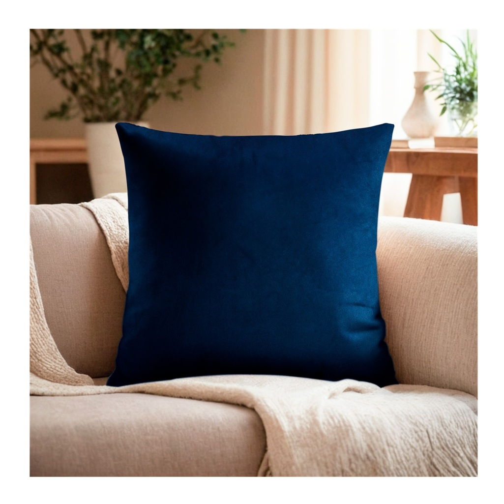 Подушка декоративная Этель 9849754, велюр, синтепон, синяя, 30х30 см