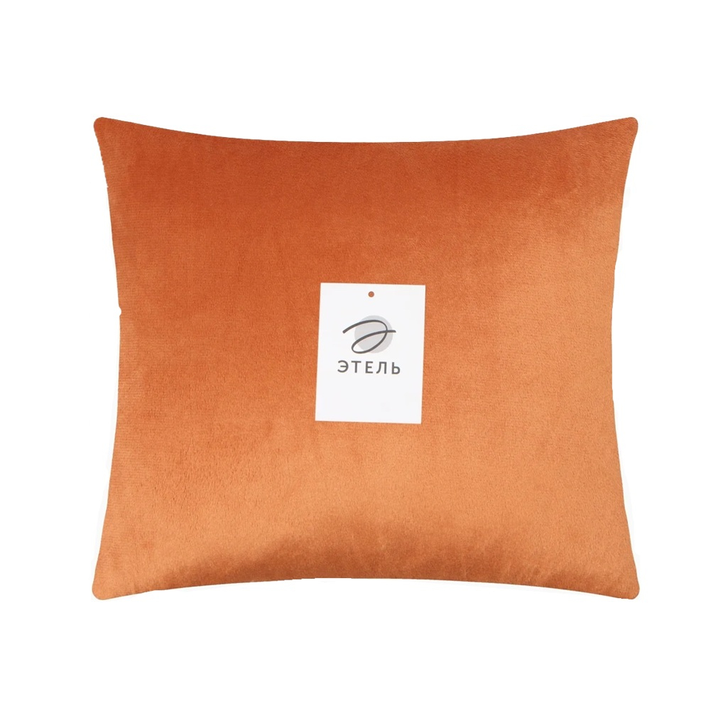 Подушка декоративная Этель 9849755, велюр, терракотовая, 30х30 см