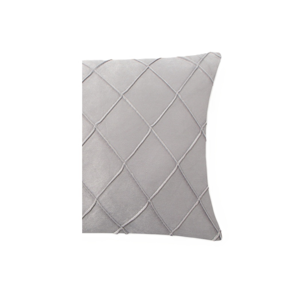 Подушка декоративная Этель Соло 10766714, велюр, синтепон, серый, 30х50 см