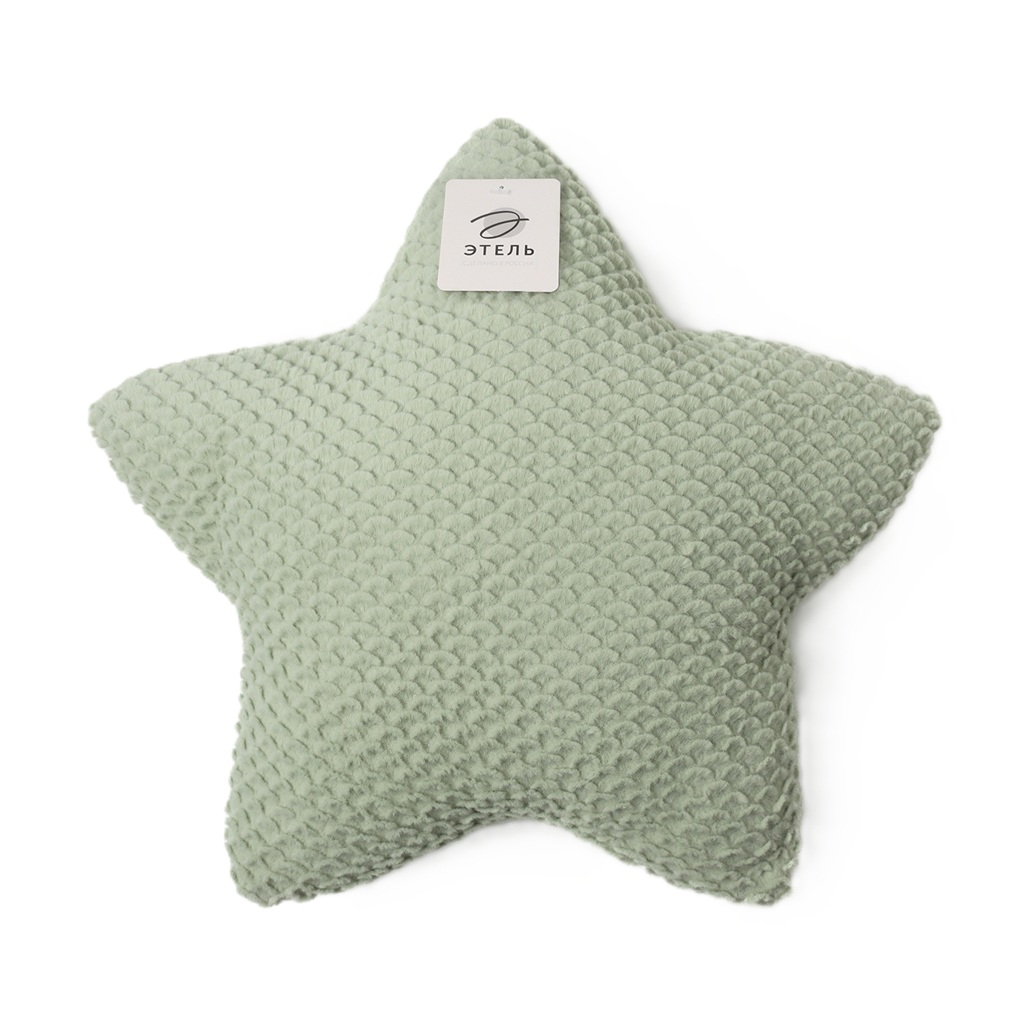 Подушка декоративная Этель Звезда 10766736, велсофт, синтепон, зеленая, 44 см