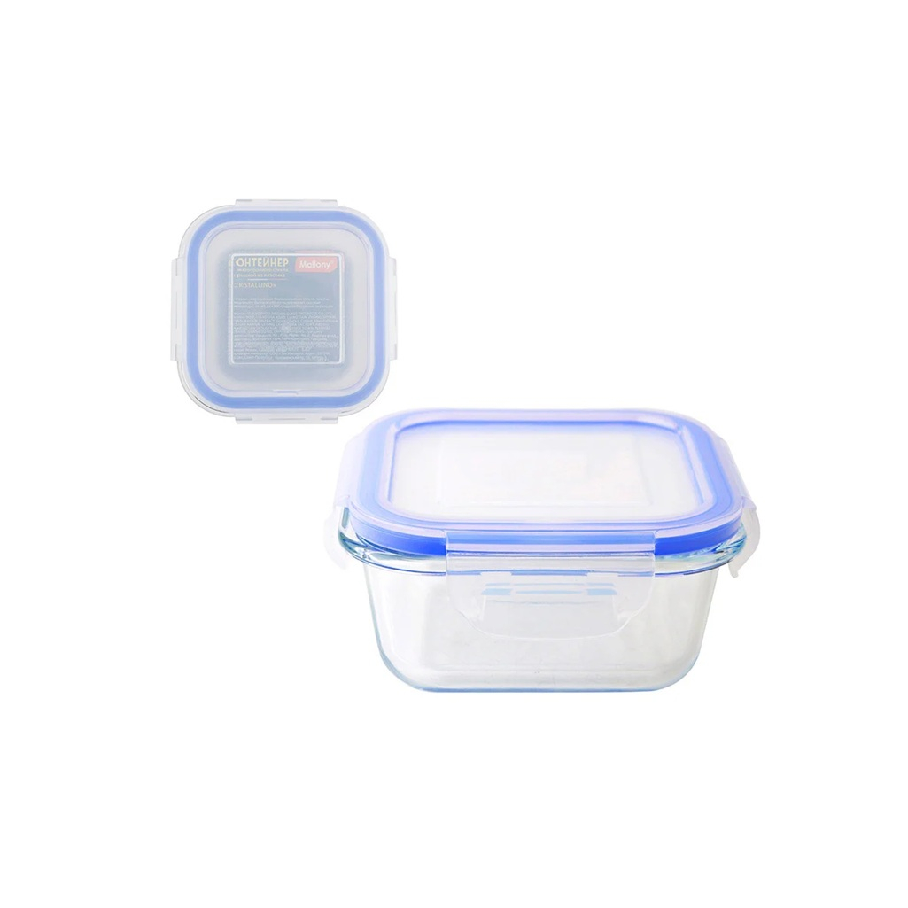 Контейнер Mallony Cristallino жаропрочное стекло, квадратный 0.3 л