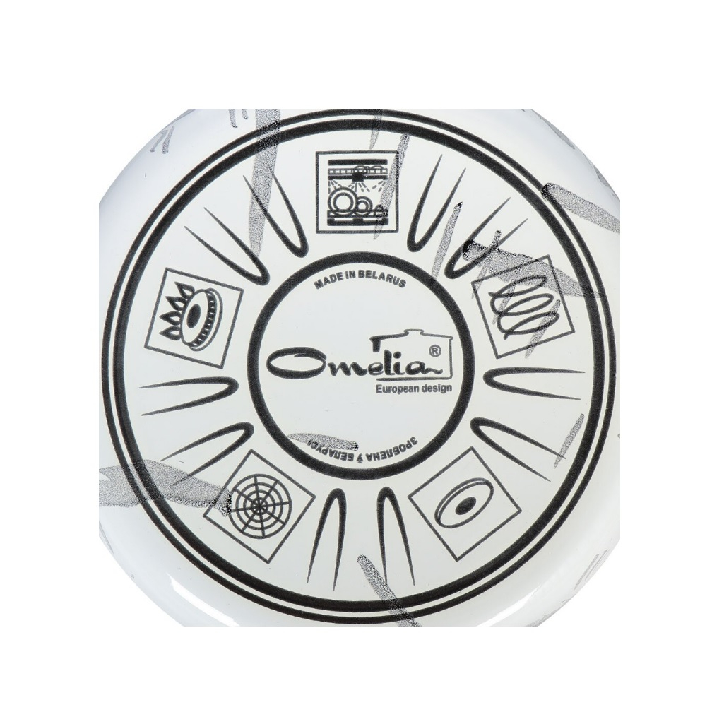 Кастрюля эмалированная Сантэкс Шейк, бело-черная, 3 л, индукция