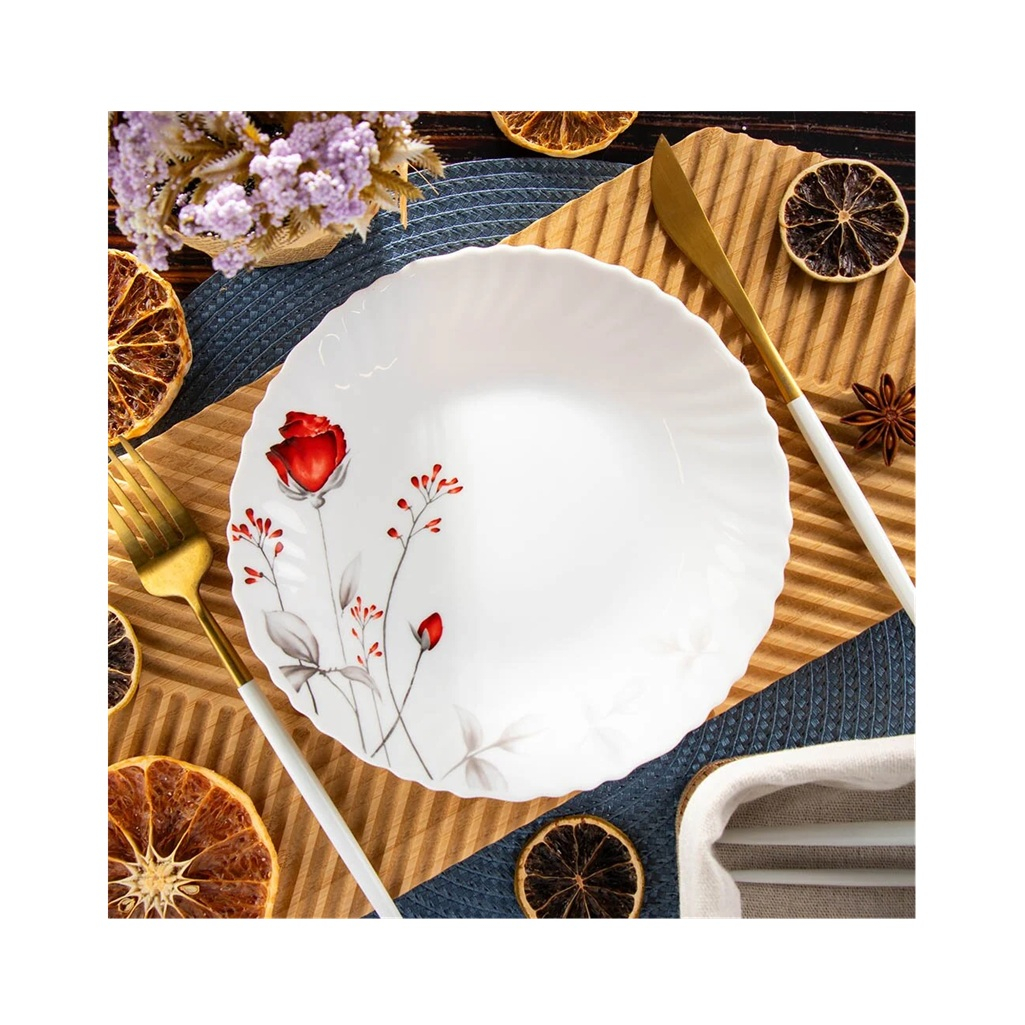 Тарелка десертная Daniks Вероника LHP75/220303 стеклокерамика, белая, 19 см