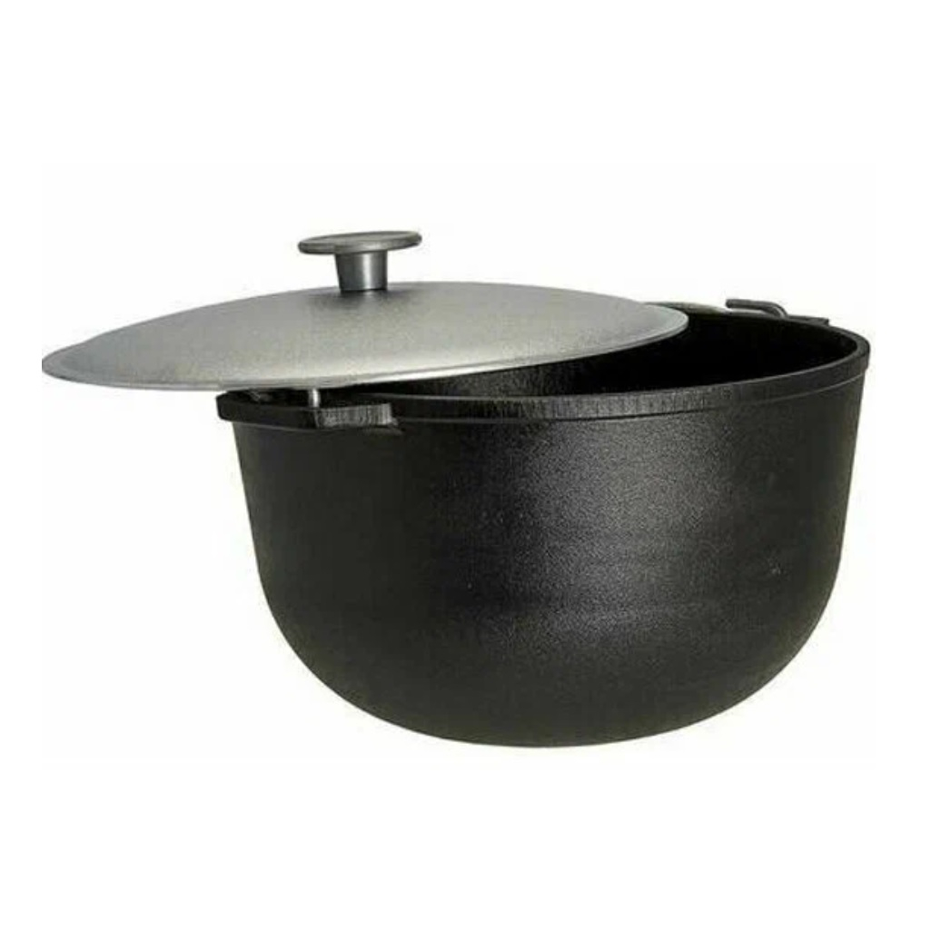 Казан чугунный Гардарика походный с алюминиевой крышкой и дужкой 20 л