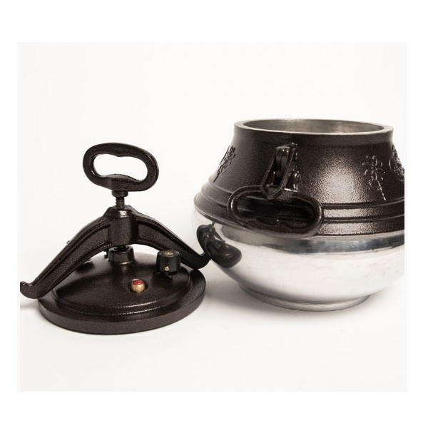 Казан афганский алюминий, 12л, с крышкой, с ручками, двухцветный