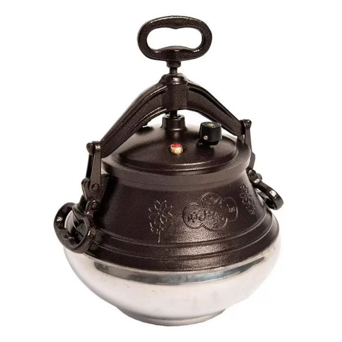 Казан афганский алюминий, 12л, с крышкой, с ручками, двухцветный